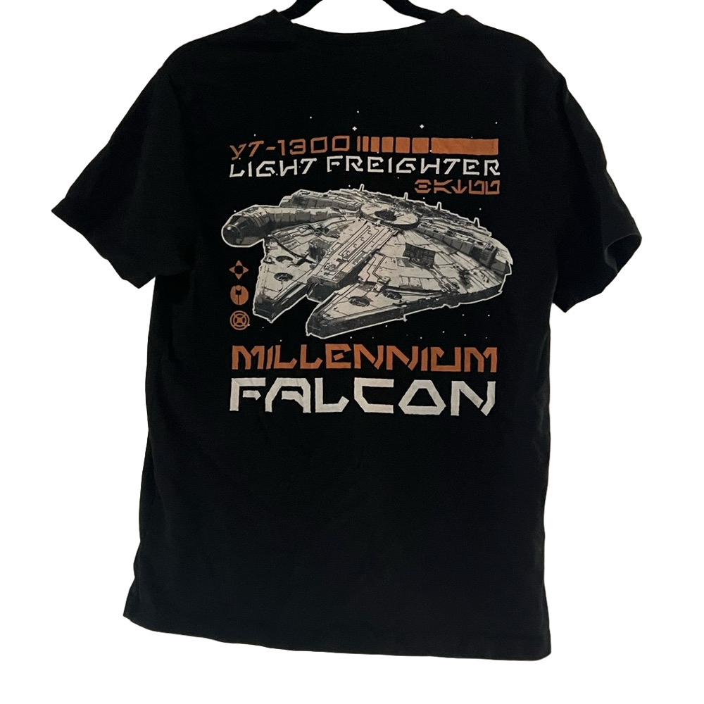 Star Wars Men's Casual Black Short Sleeve Millennium Falcon Graphic T-Shirt M - Picture 2 of 3